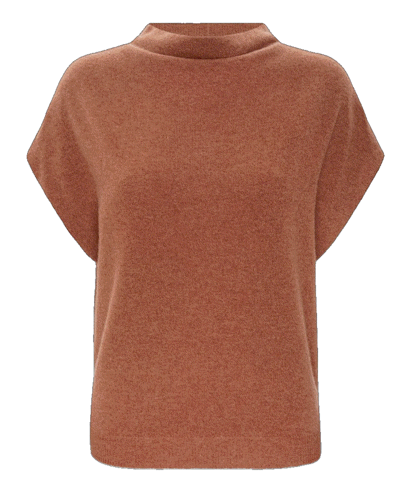 Morten Funnel Neck Cashmere Top in Canyon Orange Brochu Walker