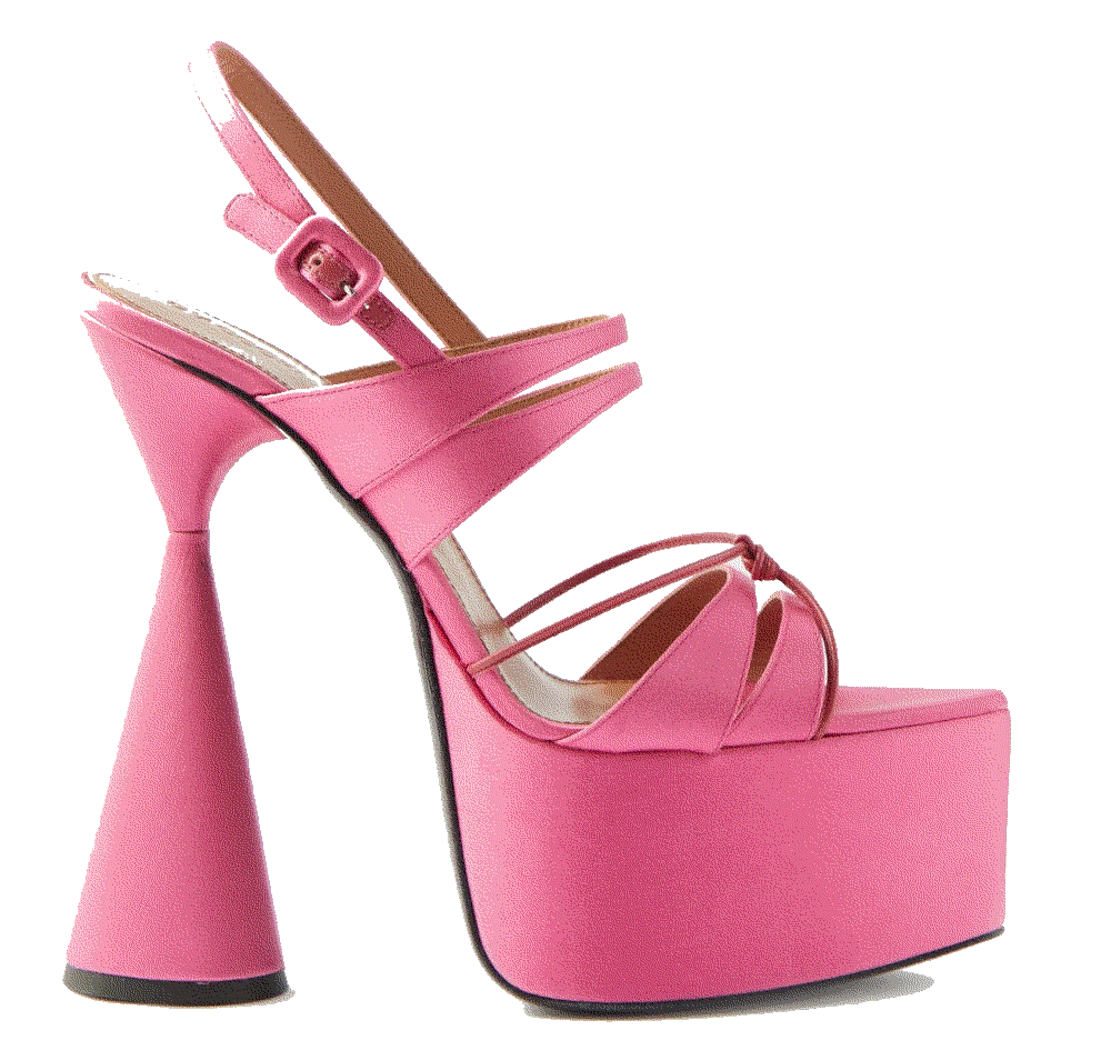 Belle cone-heel satin platform sandals D'Accori