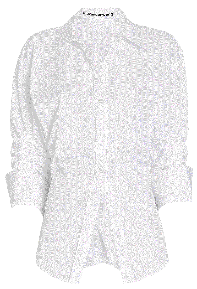 Cinched Poplin Button-Down Shirt Alexander Wang