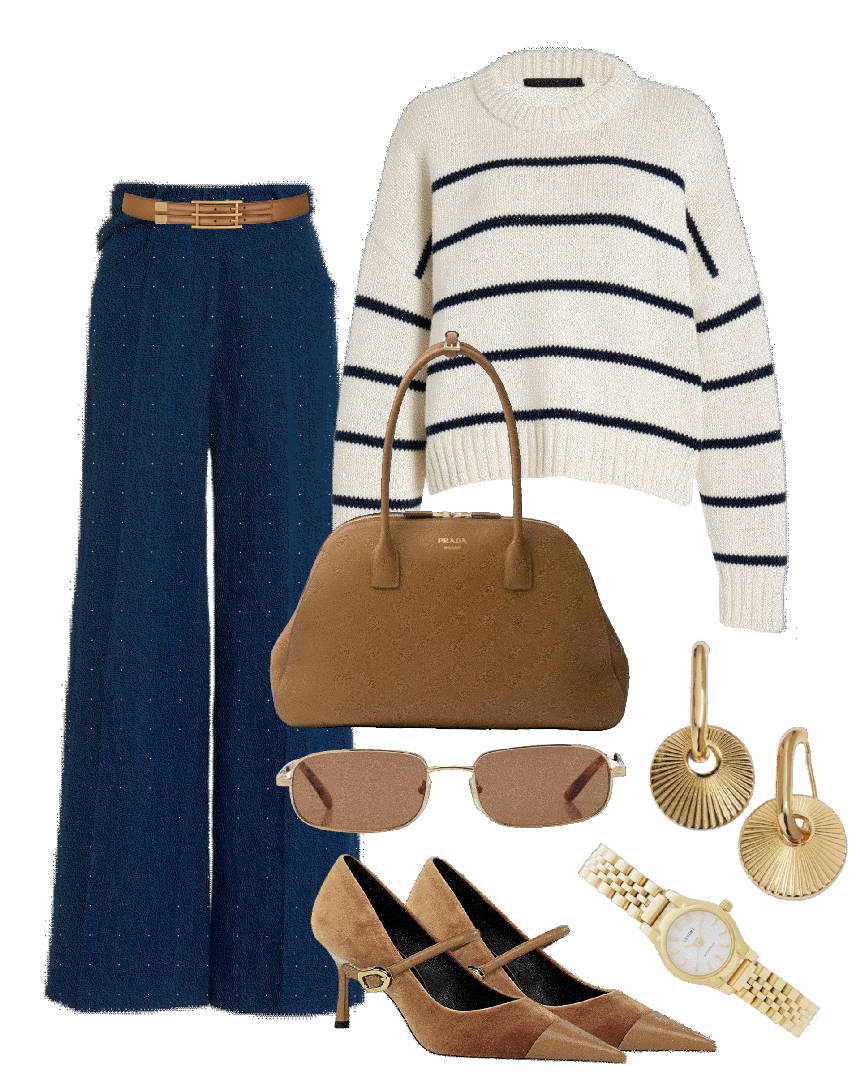 slip skirt and beige vest