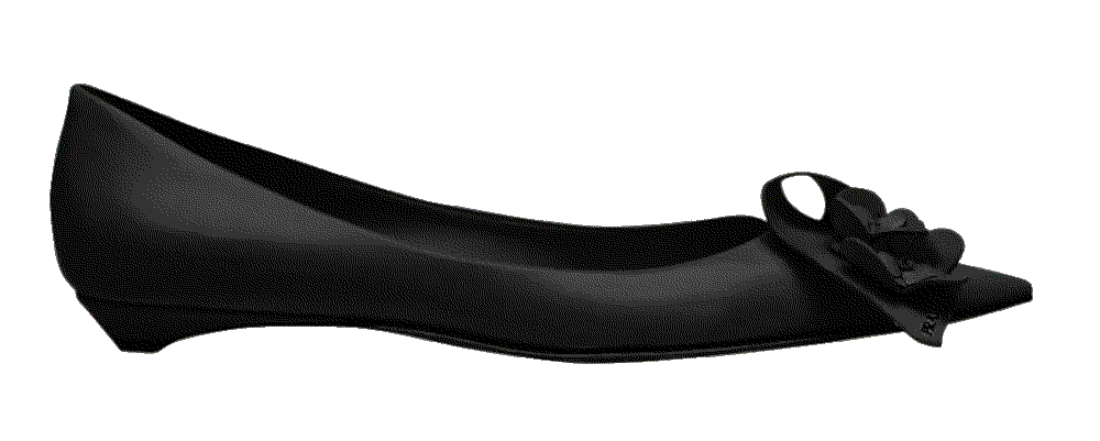 Leather Twist Floral Ballerina Flats Prada