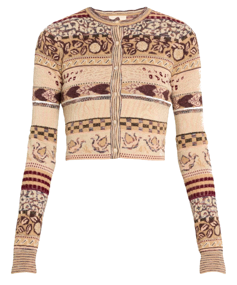 Ulla johnson liza cropped mixed pattern cardigan Ulla Johnson 