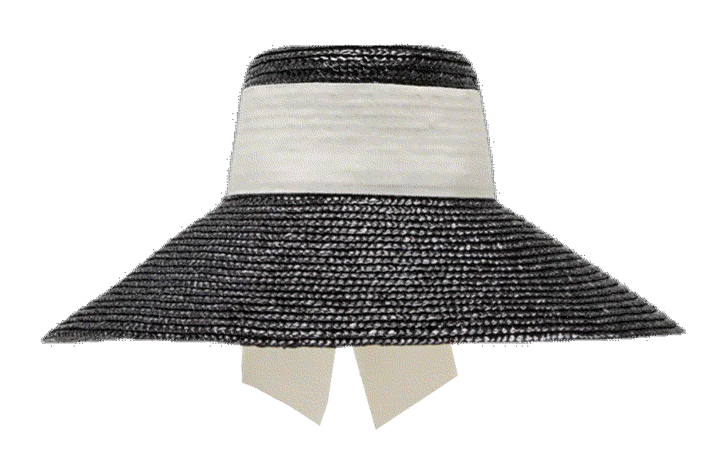 Mirabel straw large brim hat with scarf Eugenia Kim 