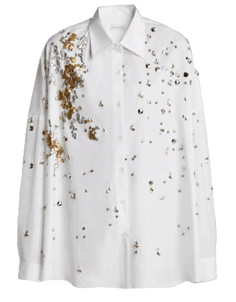 Dries van noten casia embellished button down oversized shirt Dries Van Noten