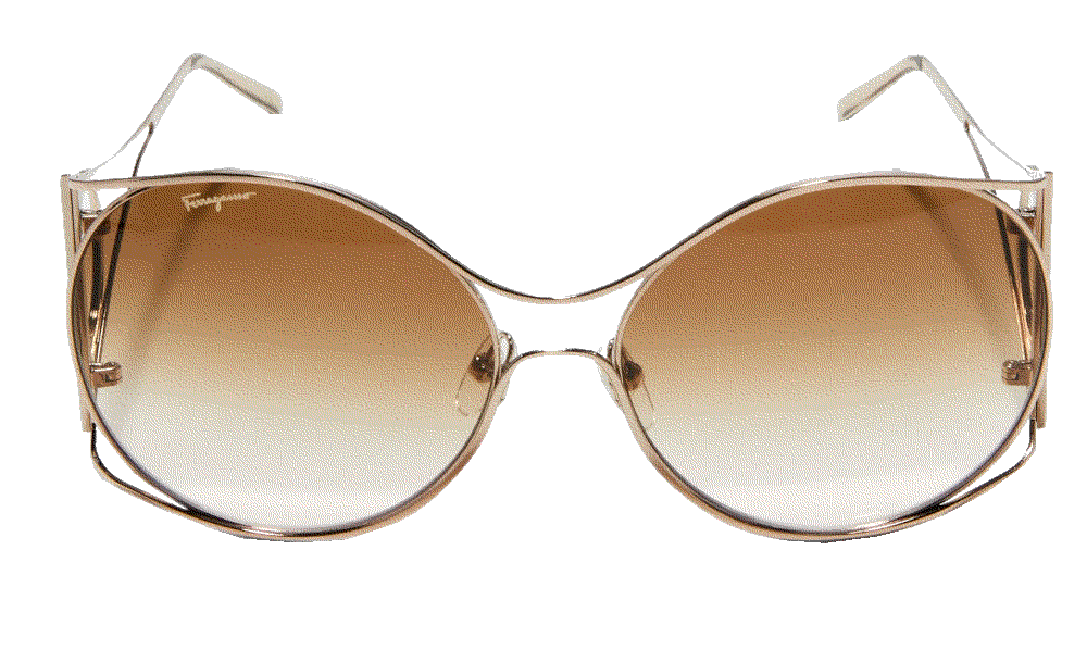 Cutout Gancio Round Metal Sunglasses Salvatore Ferragamo