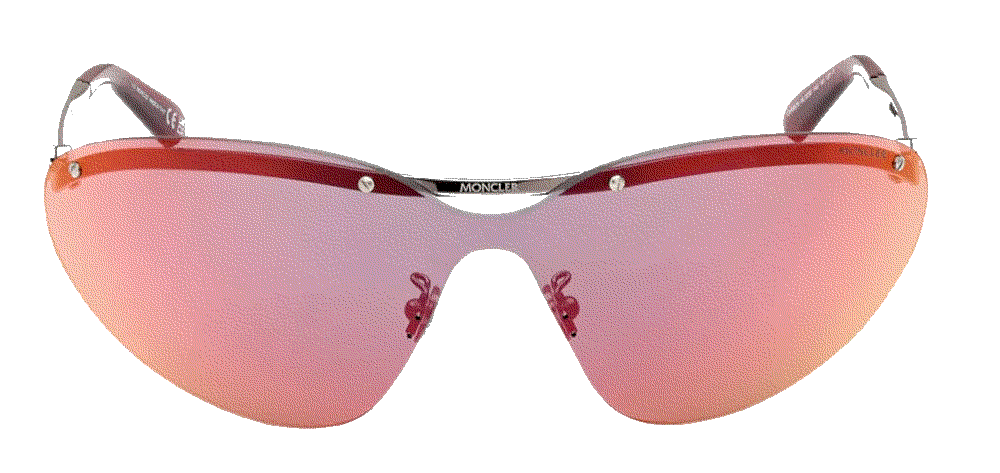 Mirrored Metal Alloy Shield Sunglasses Moncler