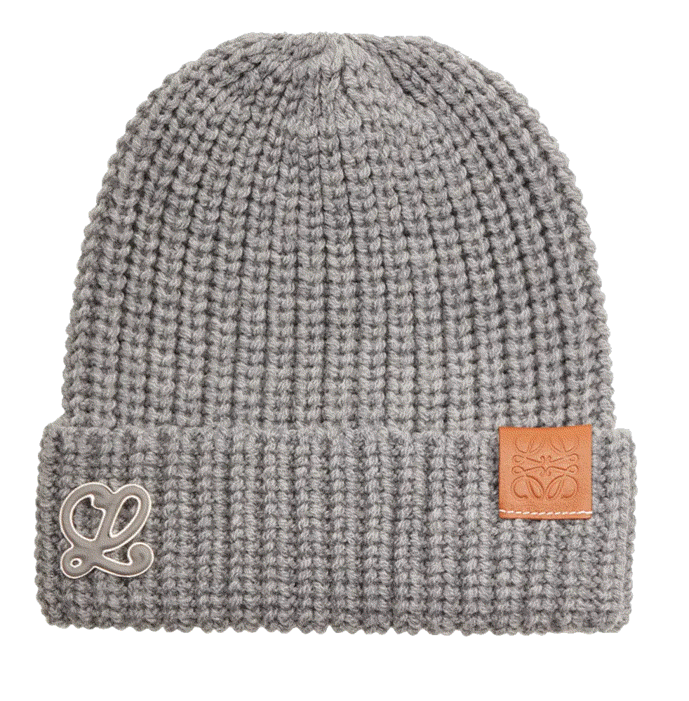 Anagram & Logo Charm Wool Knit Beanie Loewe