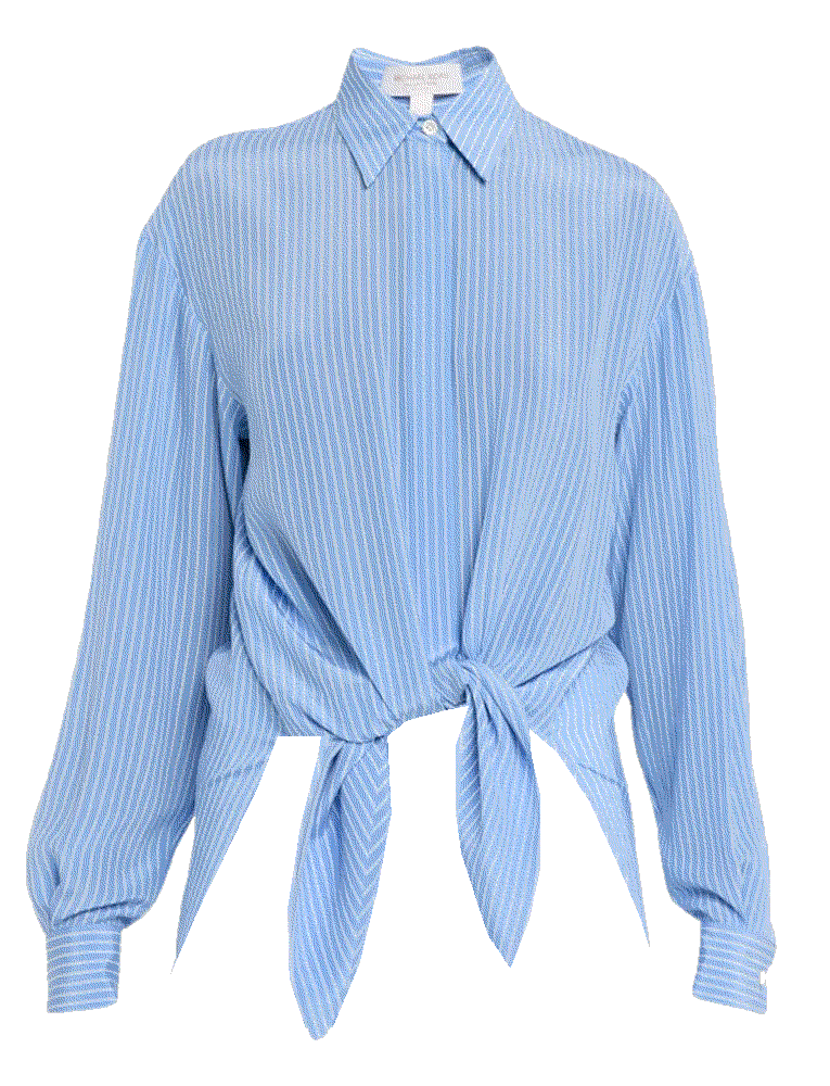 Stripe Tie-Front Shirt Michael Kors