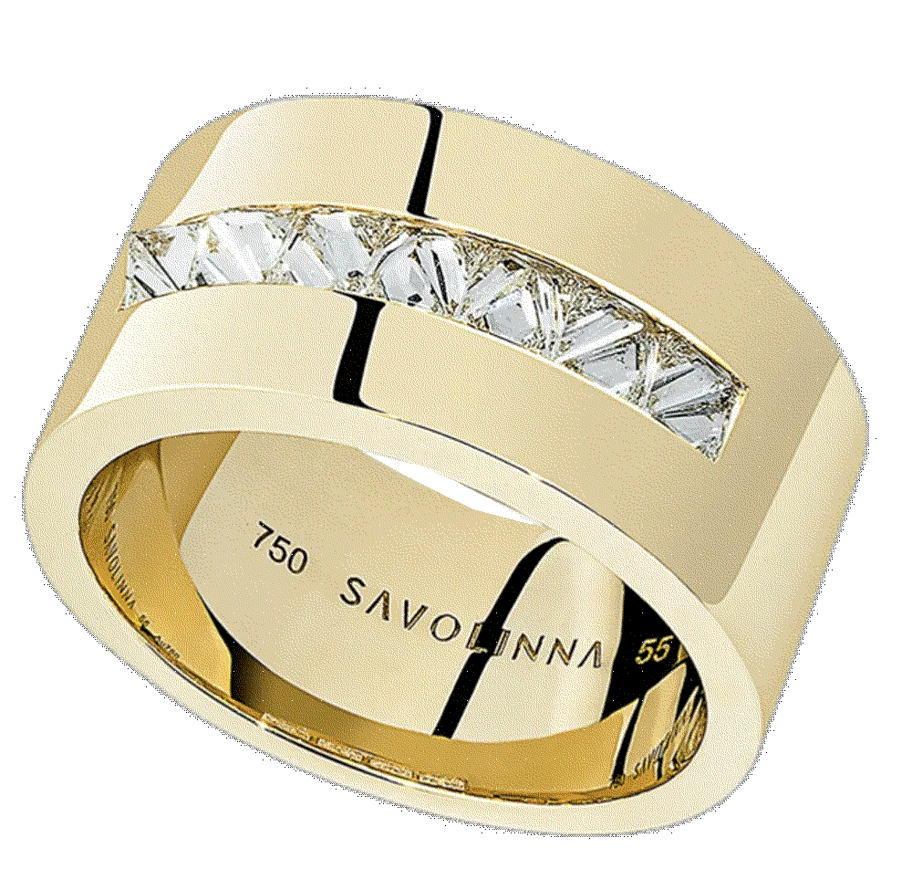 Savolinna be spiked diamond row stack band ring Savolinna