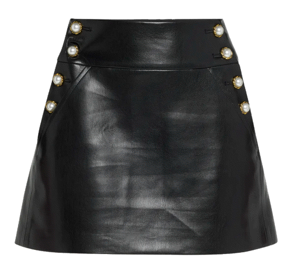 Alice olivia donald high rise vegan leather side button skirt Alice Olivia 
