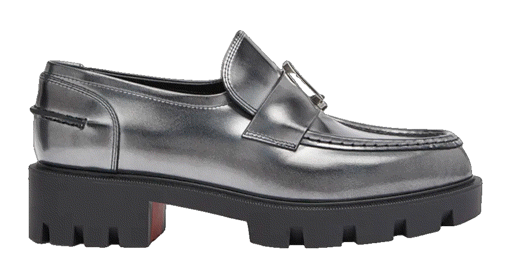 Red sole metallic leather loafers Christian Louboutin