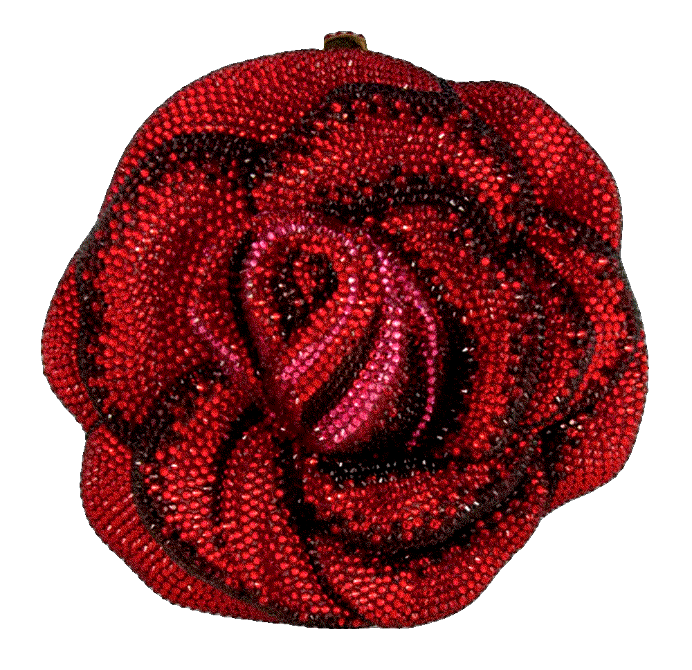 Judith leiber couture new rose crystal minaudiere Judith Leiber Couture