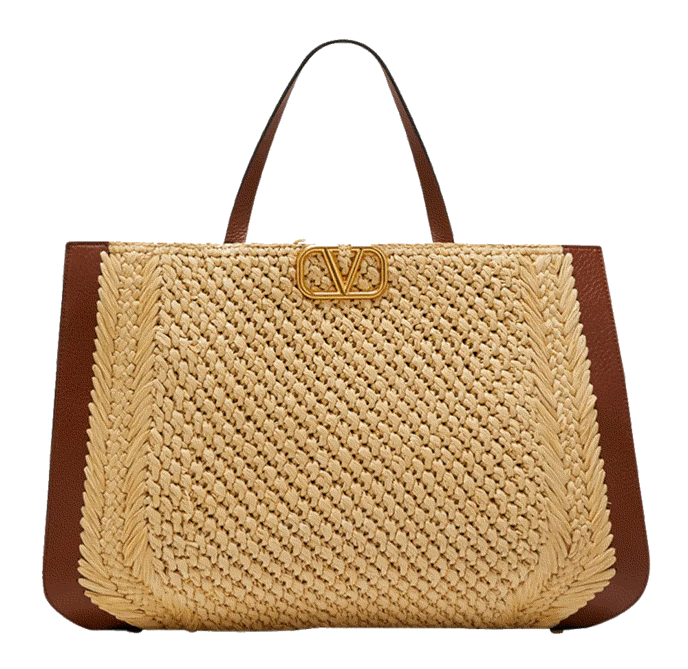VLOGO Raffia Tote Bag Valentino