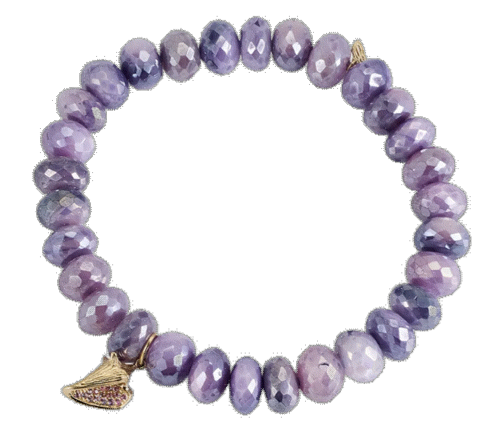 Sydney evan 14k gold and sapphire conch shell on moonstone bracelet Sydney Evan