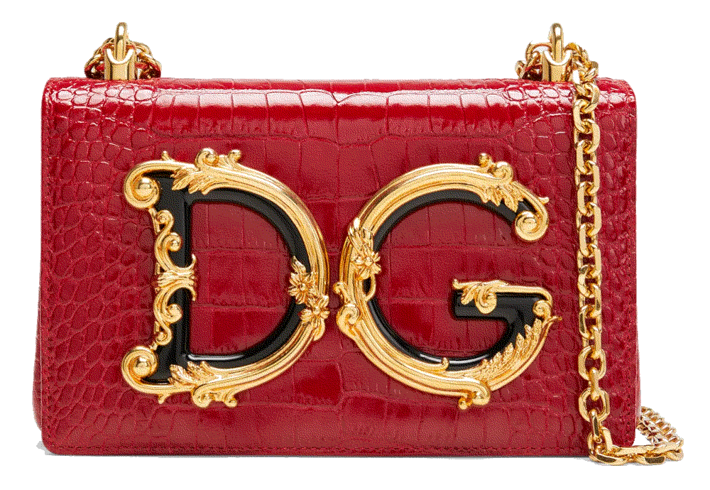 DG Girls Small Croc-Embossed Chain Crossbody Bag Dolce & Gabbana