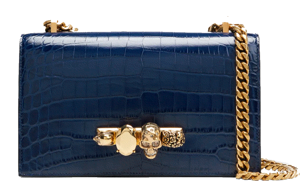 Jeweled Mock-Croc Shoulder Bag Alexander McQueen