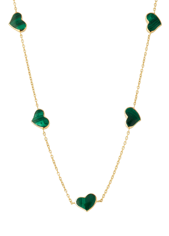 Jan leslie 18k gold plated 5 station heart necklace 30 l Jan Leslie