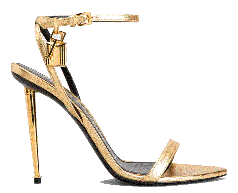 Chastora 105mm Metallic Leather Ankle-Tie Sandals Tom Ford