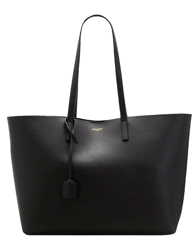 East West Calfskin Shopping Tote Bag Saint Laurent