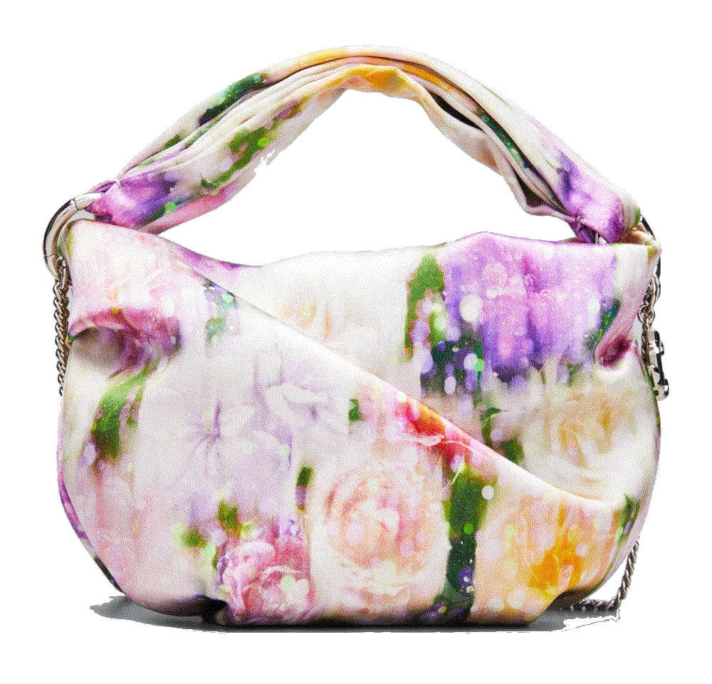 Bonny Printed Satin Shoulder Bag Jimmy Choo