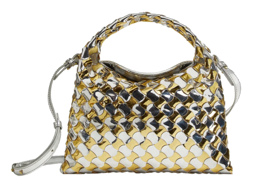 Hop mini intrecciato metallic hobo bag Bottega Veneta