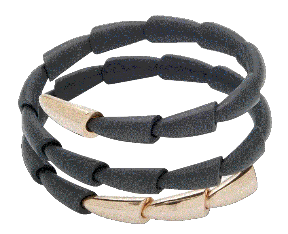 Calla media bracelet in black titanium and pink gold Vhernier