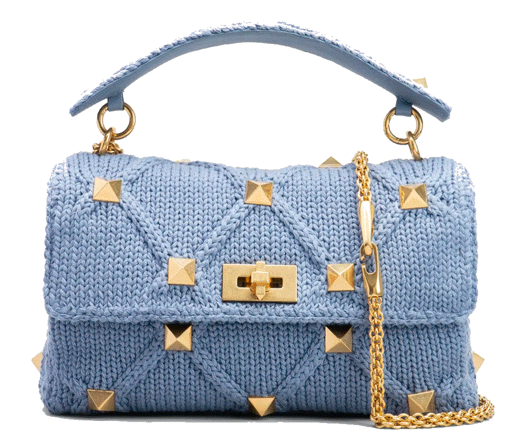 Roman Stud Small Knit Shoulder Bag Valentino