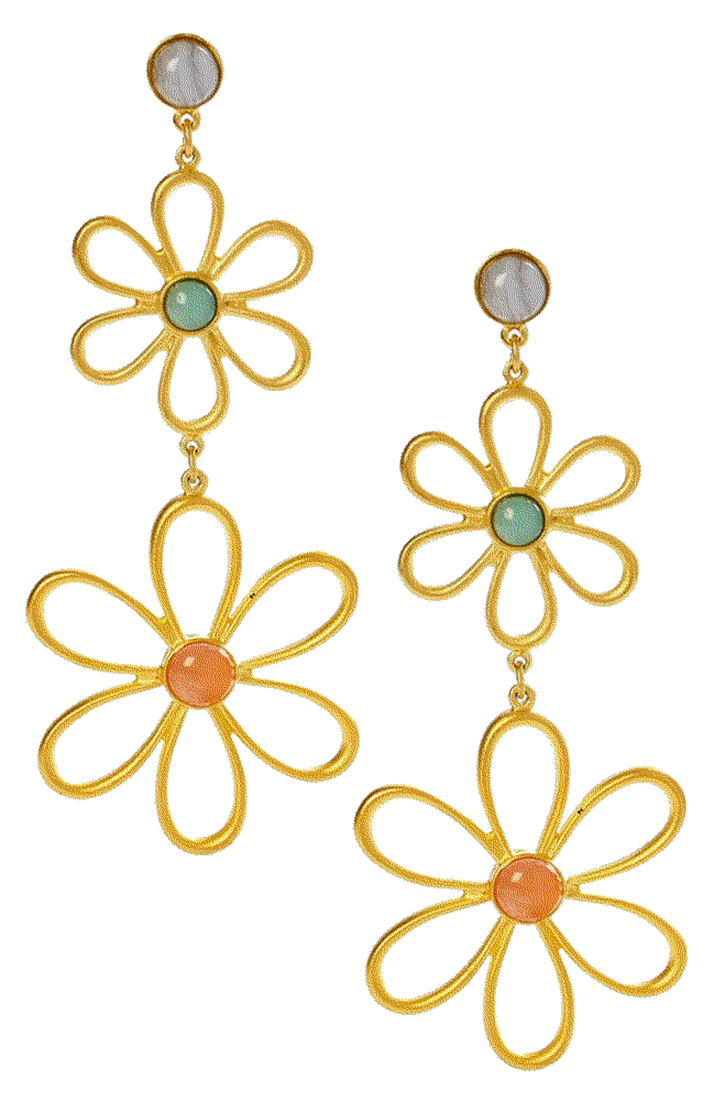 Ben amun hippie flower bead drop earrings Ben Amun