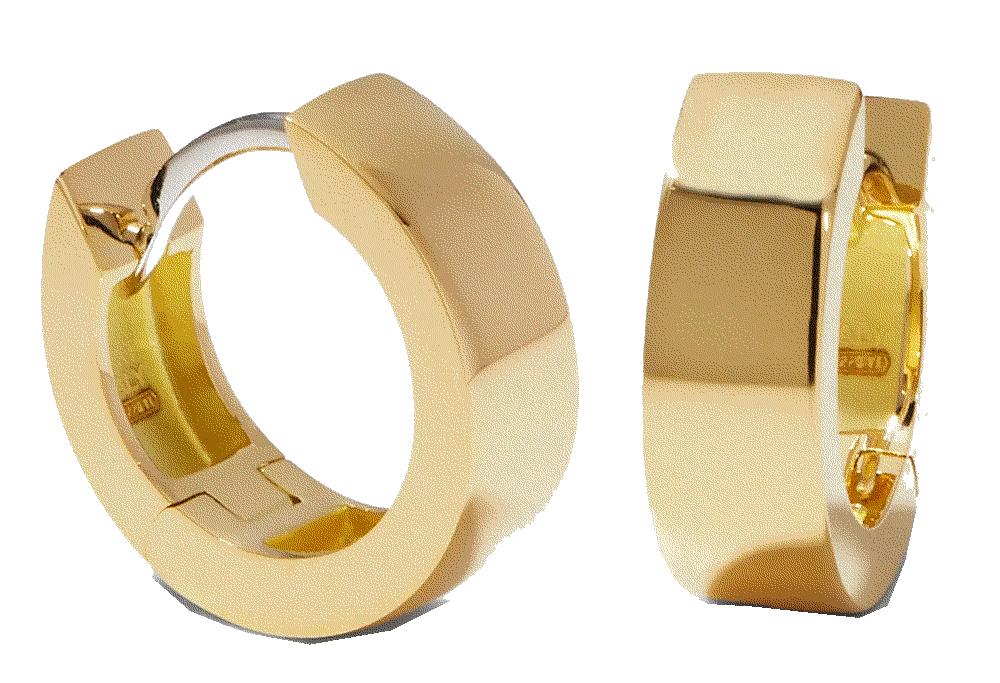 18k Gold Huggie Hoop Earrings Roberto Coin