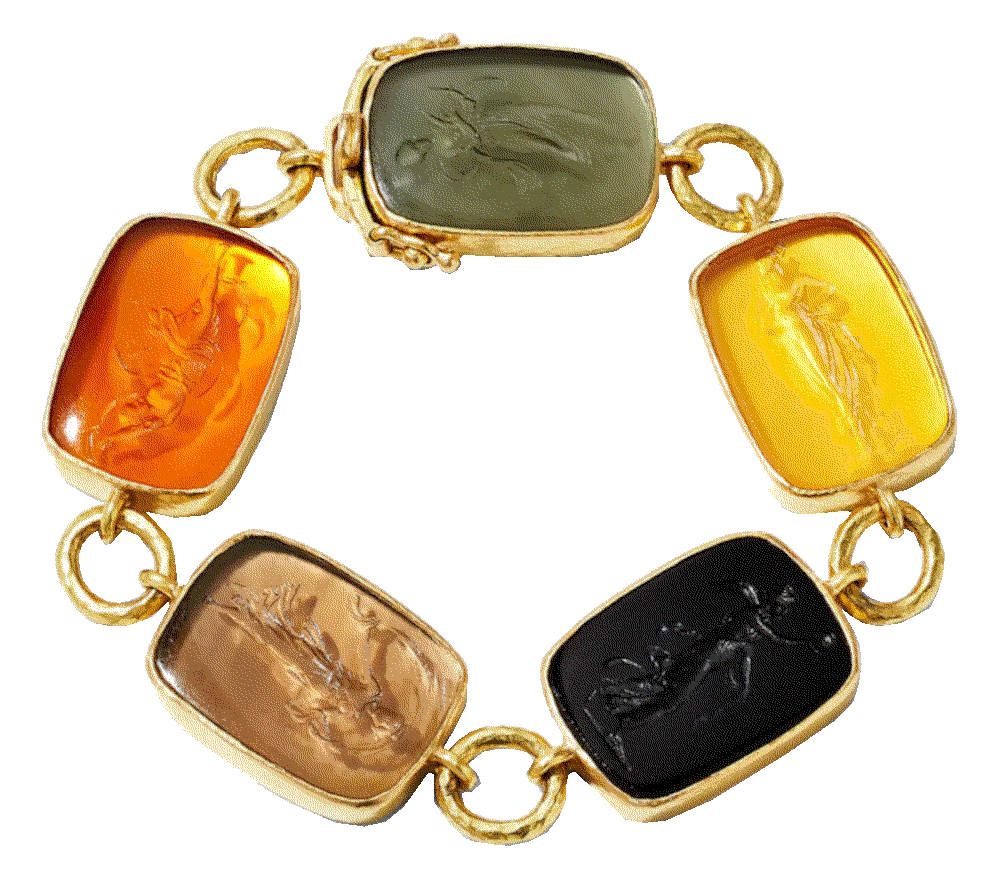 Elizabeth locke new muse 19k gold glass intaglio bracelet Elizabeth Locke 