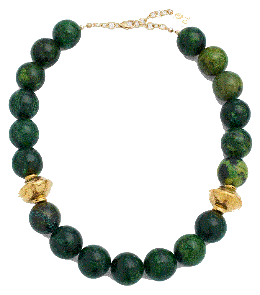 Round Beaded Gold Accent Necklace Devon Leigh