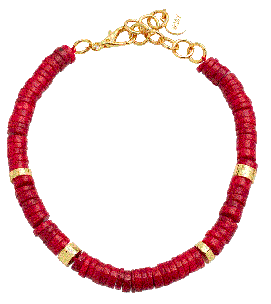 Faceted Red Coral Strand Necklace Nest Jewelry