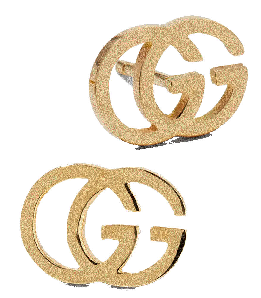 18K Gold Running G Stud Earrings Gucci