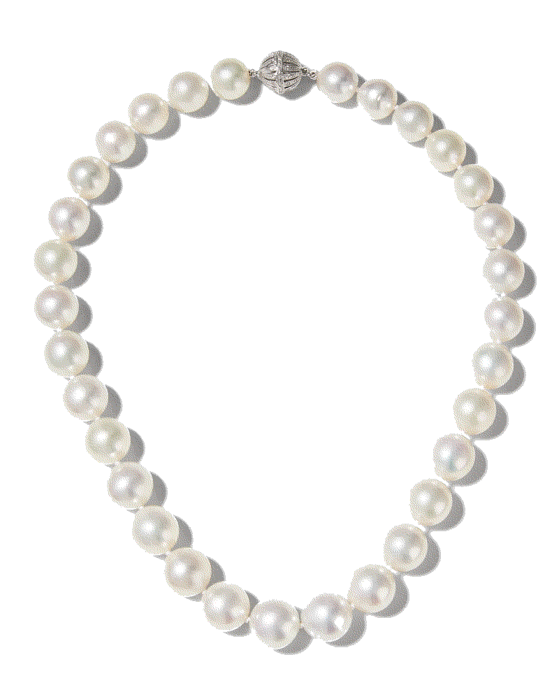 Belpearl South Sea Pearl Necklace with Diamond Ball Clasp Belpearl