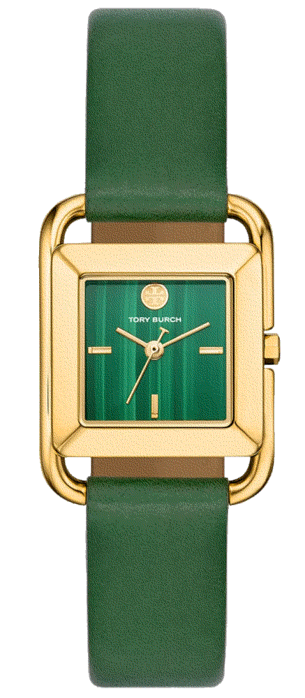The Miller Square Watch with Leather Strap Tory Burch