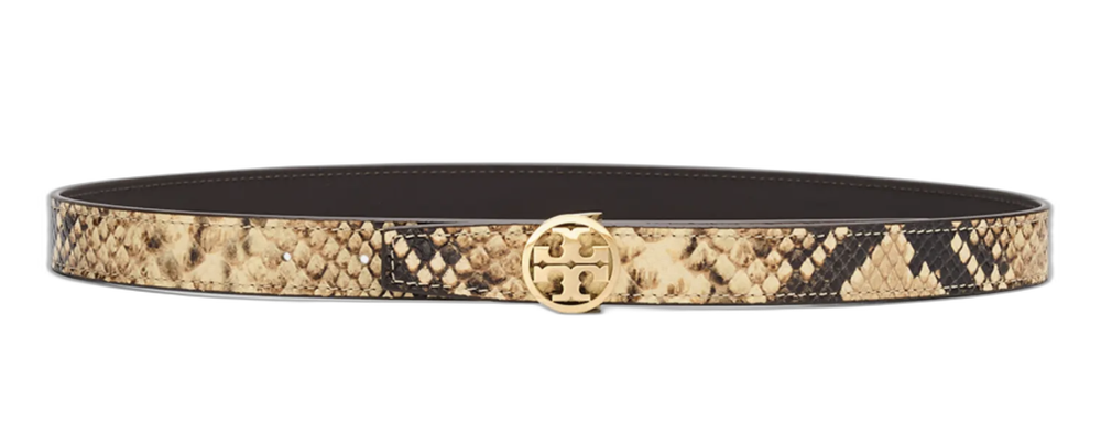 Miller Snake-Embossed Leather Belt Tory Burch