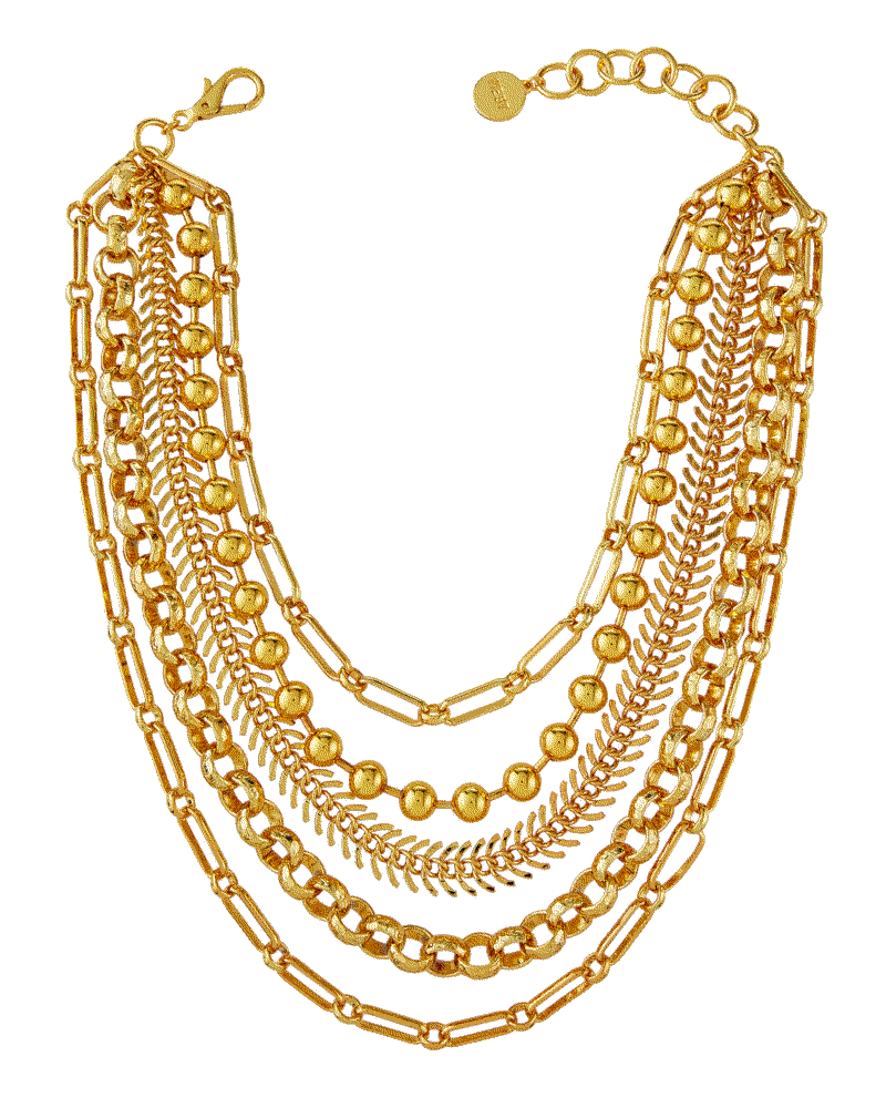Gold Chain Layered Necklace Nest Jewelry