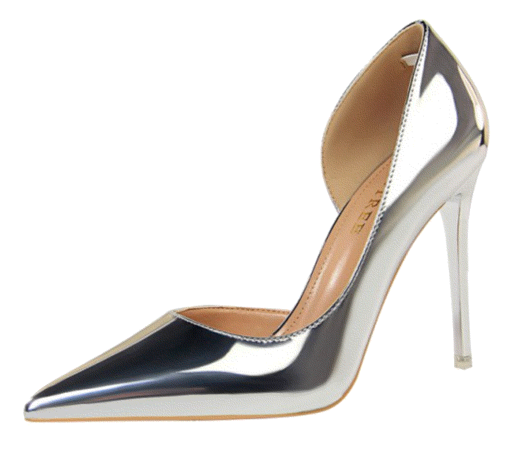 pointed toe high heel pumps in silver  Zaful
