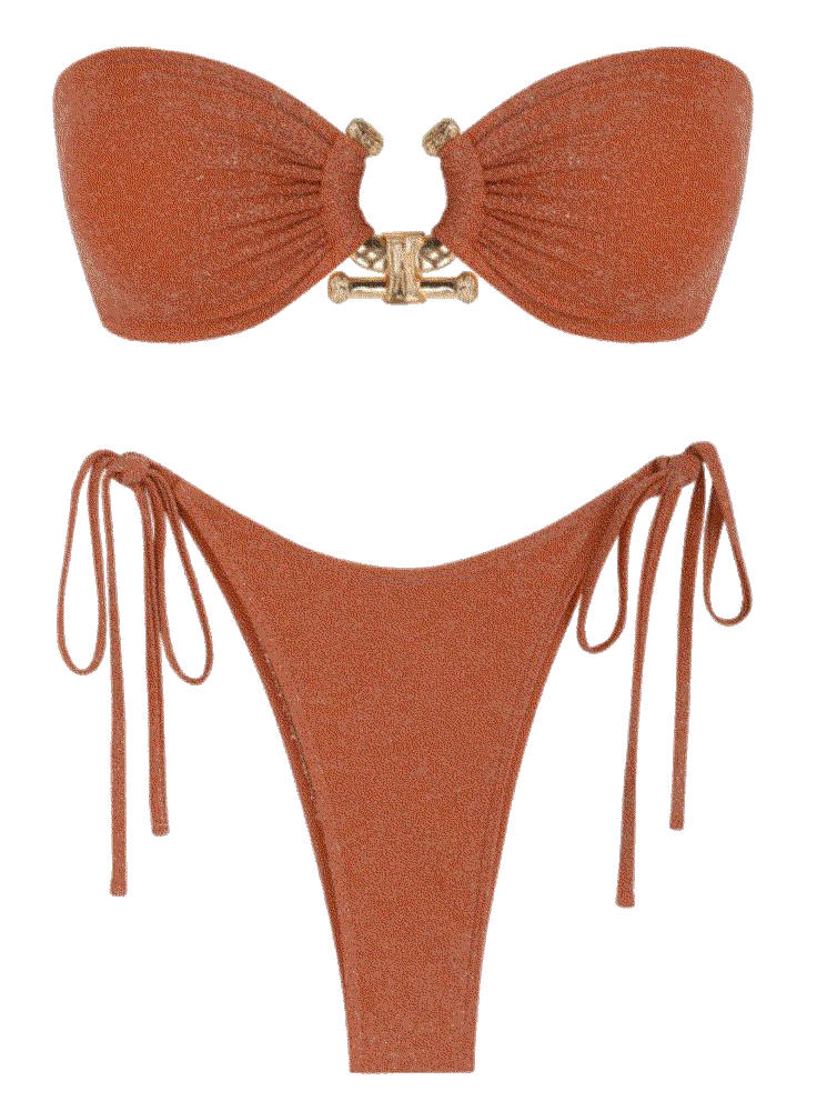 tie side metallic sparkly glitter shiny two pieces bikini Zaful