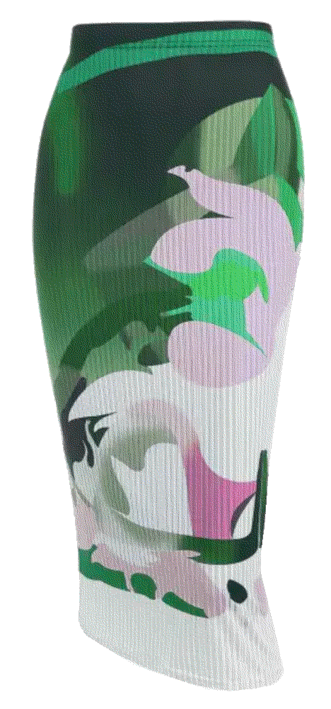 high waisted abstract print bodycon midi skirt Zaful