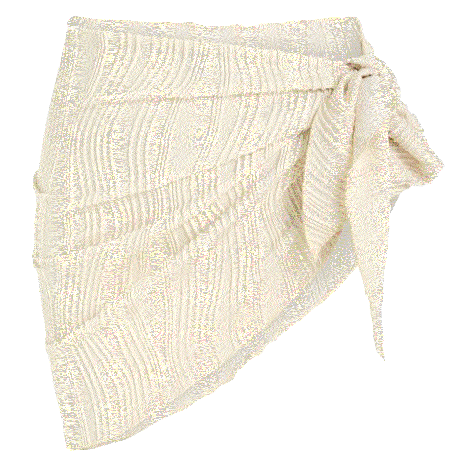 textured tie side beach sarong in light coffee Zaful