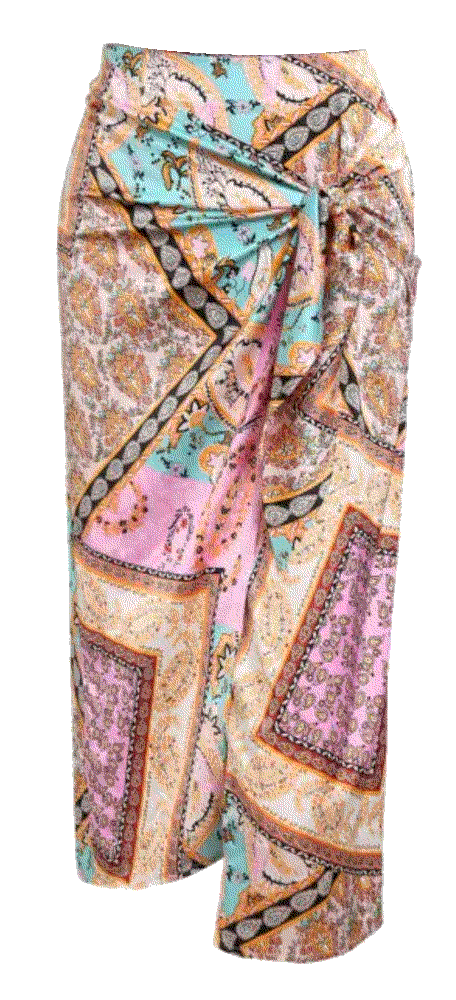 bandana paisley print tie sarong-style skirt Zaful