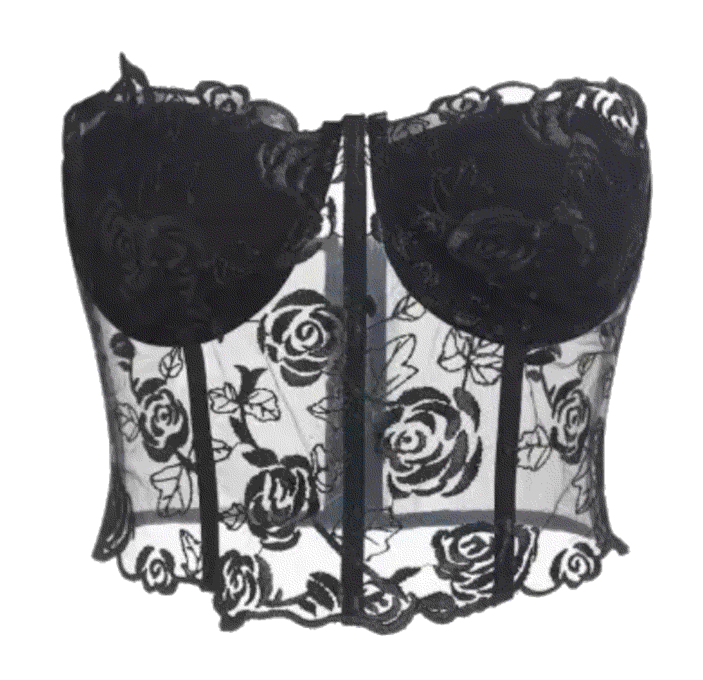 corset-style lace bustier tube top in black Zaful