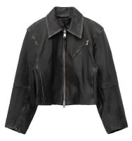 & Other Stories Leather biker jacket black