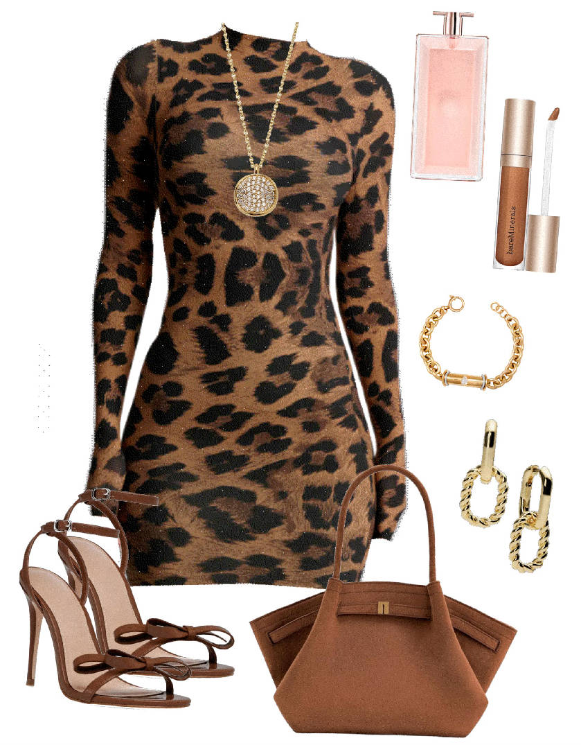 animal print mini bodycon dress outfit