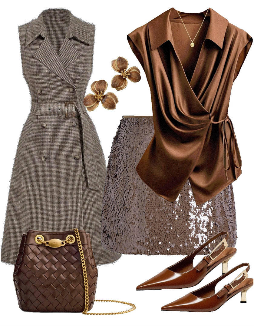 mini skirt in brown