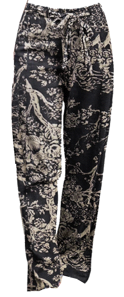 Vintage Printed Elastic Waist Straight-Legged Pants For Women NewChic
