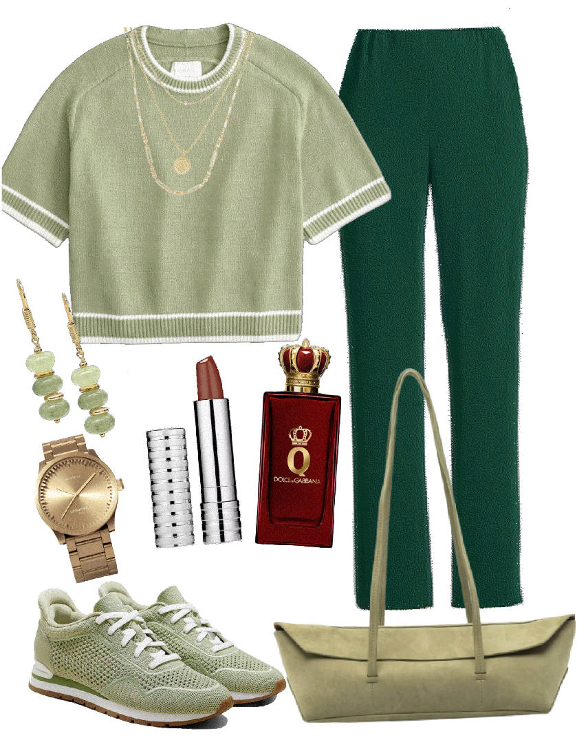 fifty shades of green casual pants outfit