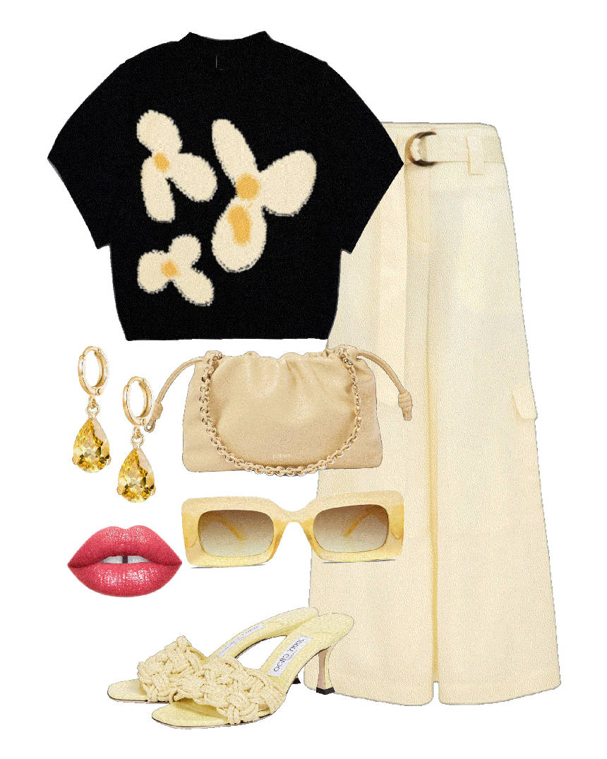parachute butter yellow pants and black sweater