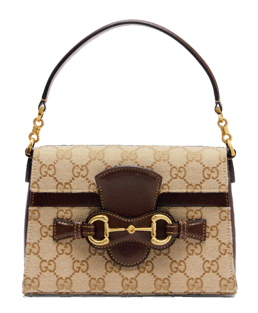 Gucci horsebit small gg canvas top handle bag brown Gucci